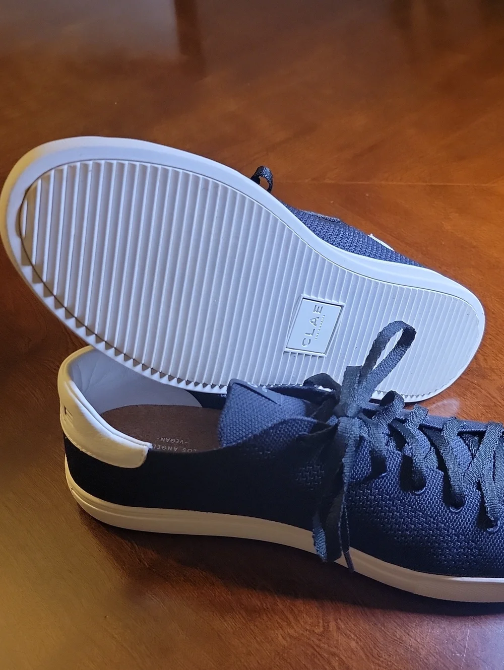 Clae Bradley Knit Low-Top Sneakers in Navy